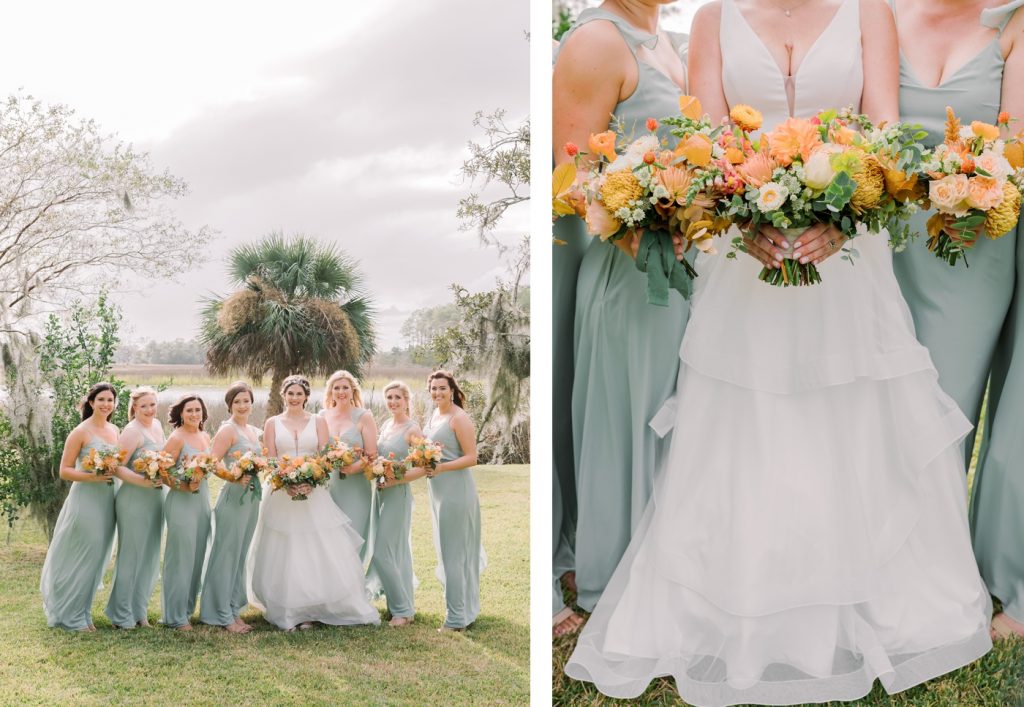 Bride in a tulle ballgown by Mikaella