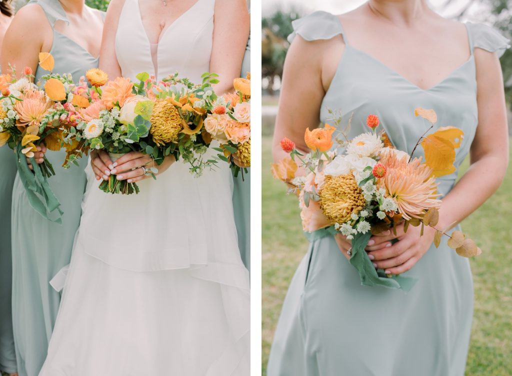 Sage bridesmaids dresses from Birdy Grey