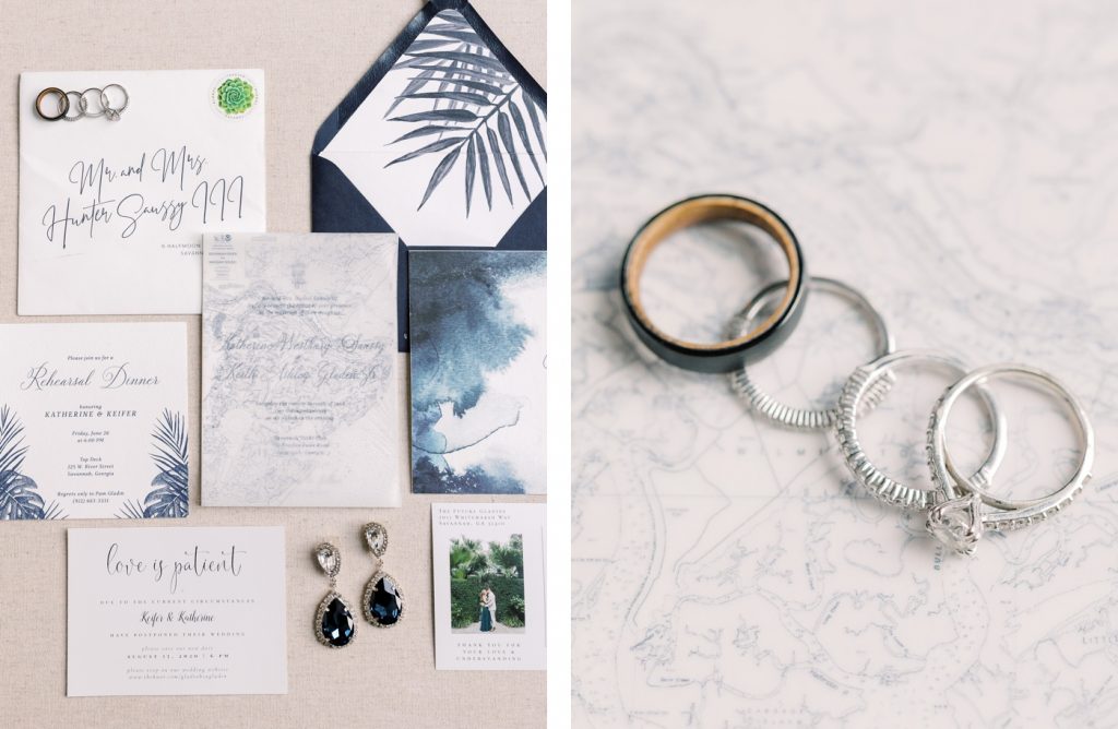 Coastal wedding invitations for a Savannah wedding