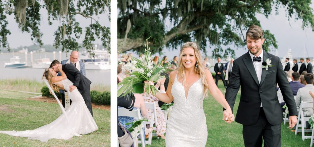 Outdoor wedding ceremony at Savannah Yacht Club