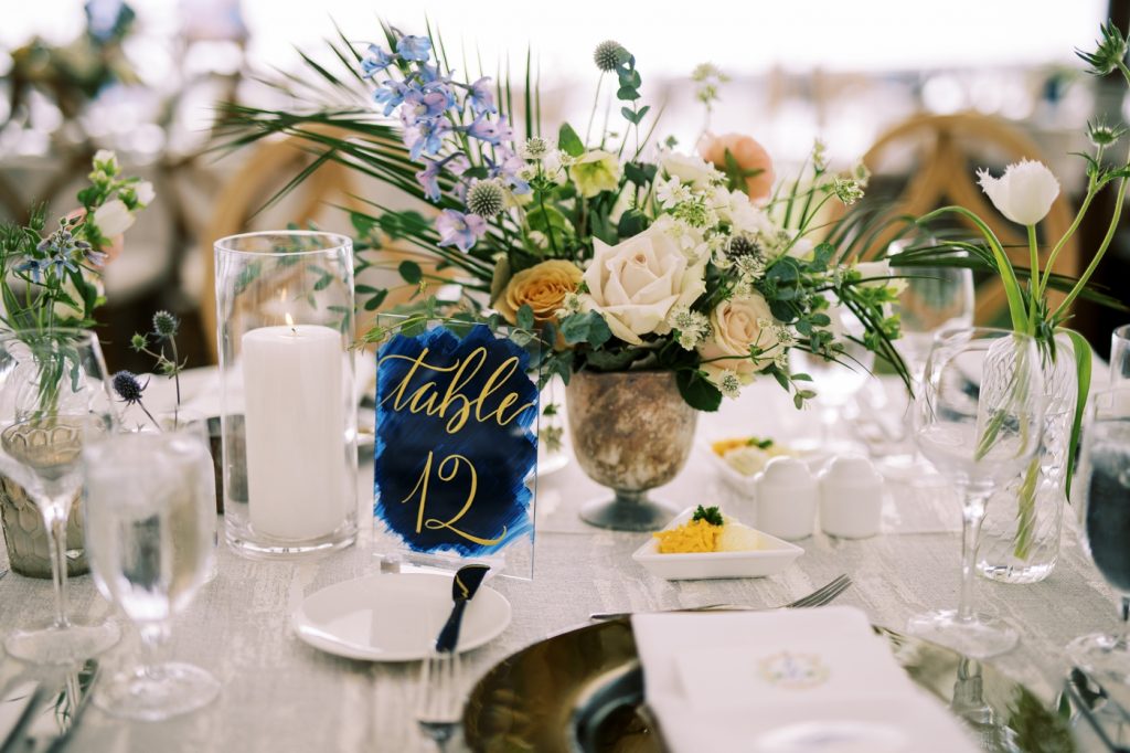 Tented wedding reception on the lawn of Sea Pines Resort