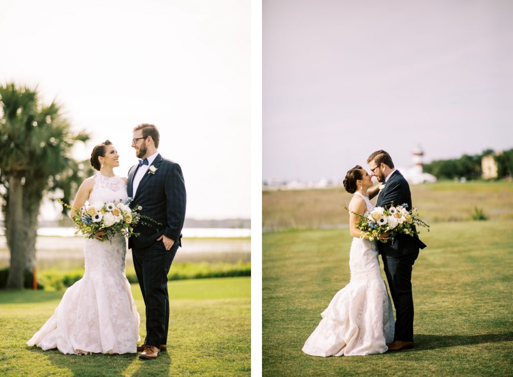 Bride and groom portraits at at Sea Pines Resort