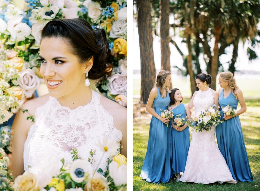 Bridal bouquet with Panda anemones, peonies, delphinium, scabiosa, and seasonal blooms by Gray Harper Florist