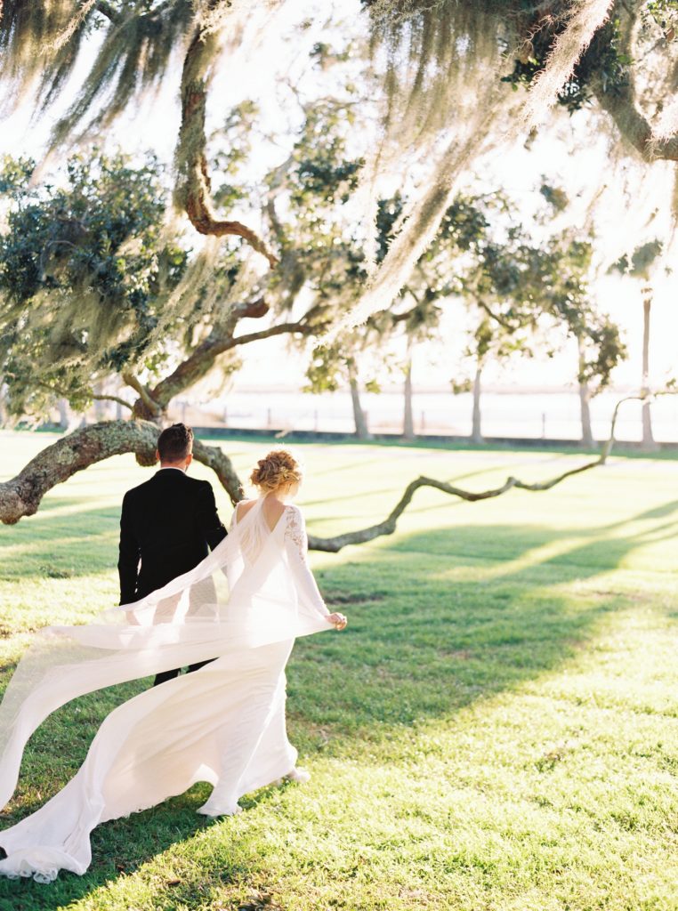 Bride and groom portraits at Jekyll Island Club by Amanda Olivia Photography