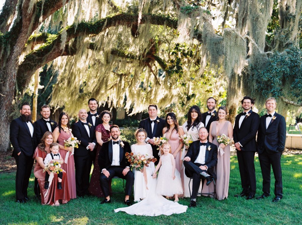 Bridal party portraits at Jekyll Island Club by Amanda Olivia Photography