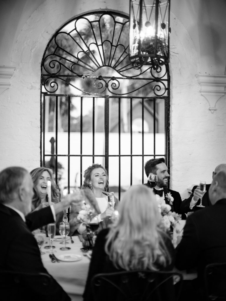 Wedding reception on the wrap-around porch of Crane Cottage