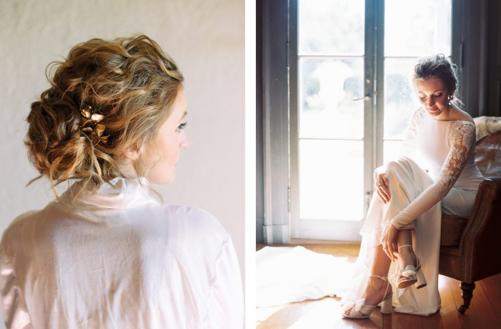 Bride and bridesmaids getting ready at Jekyll Island Club