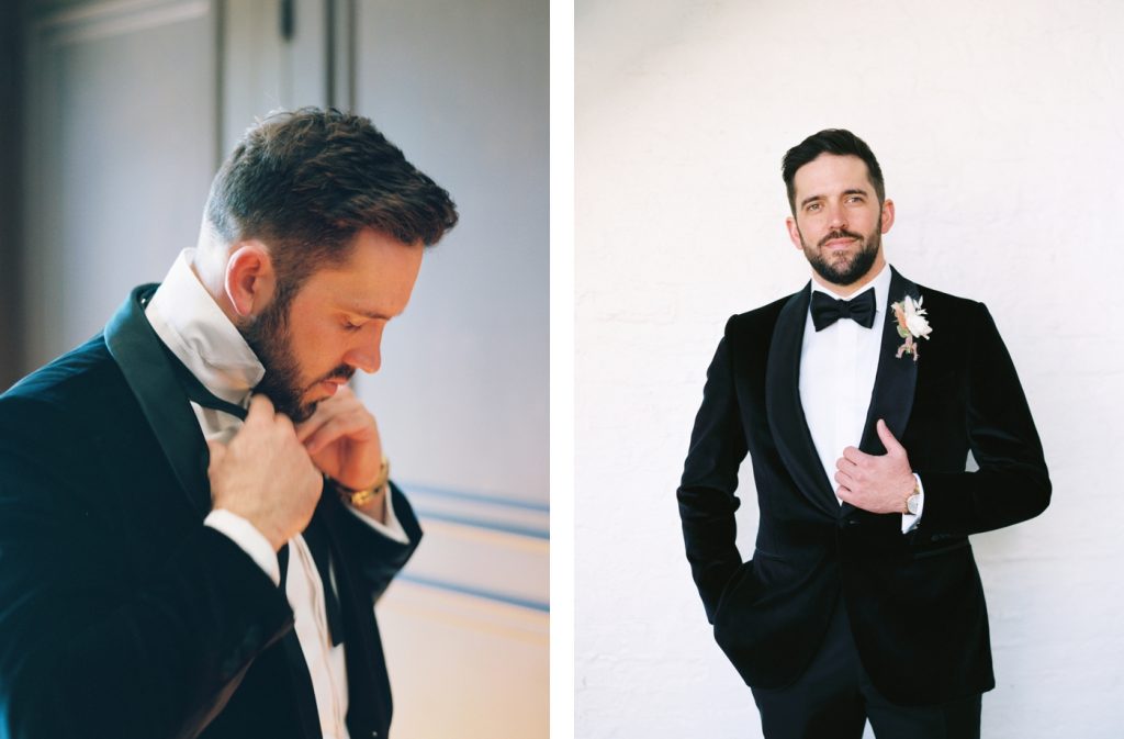 Groom getting ready for his wedding at Jekyll Island Club