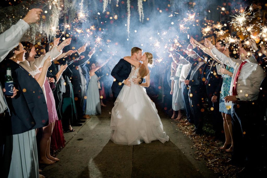 Sparkler wedding exit