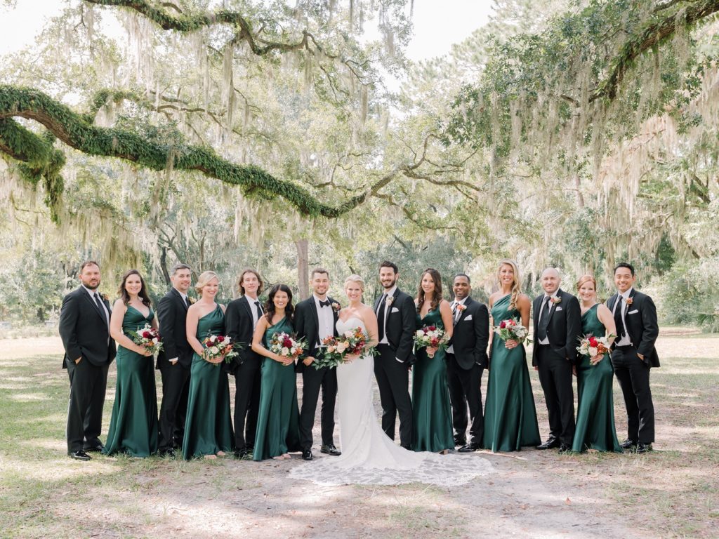 Bridal party portraits at Sea Pines Resort