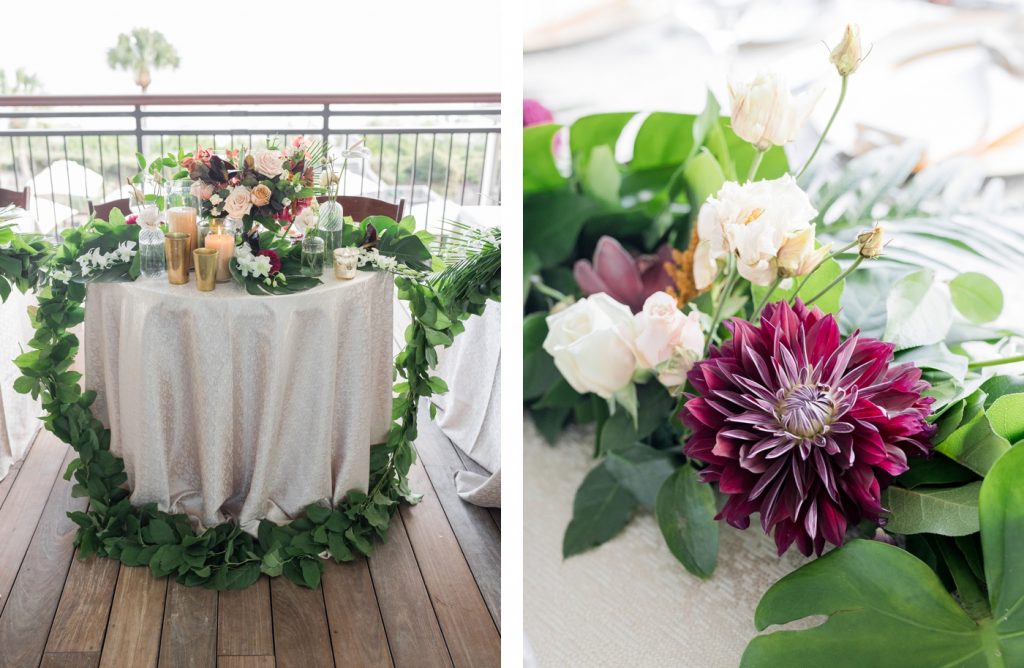 Outdoor reception on the patio at Sea Pines Resort