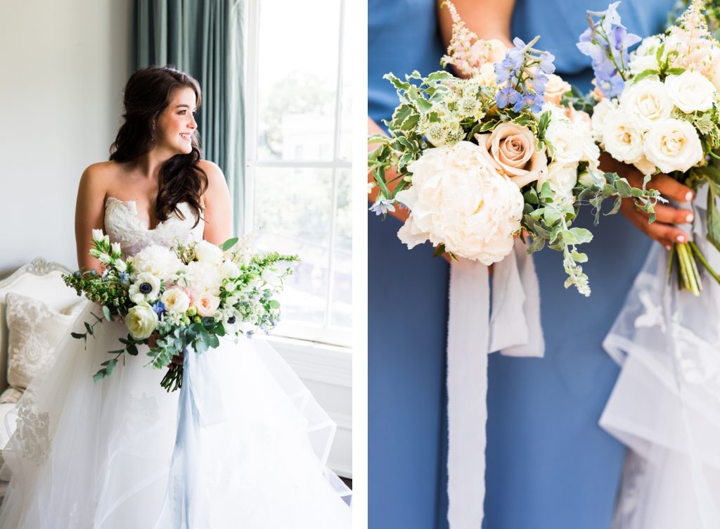 Bride in a Hayley Paige gown - bouquet by Gray Harper
