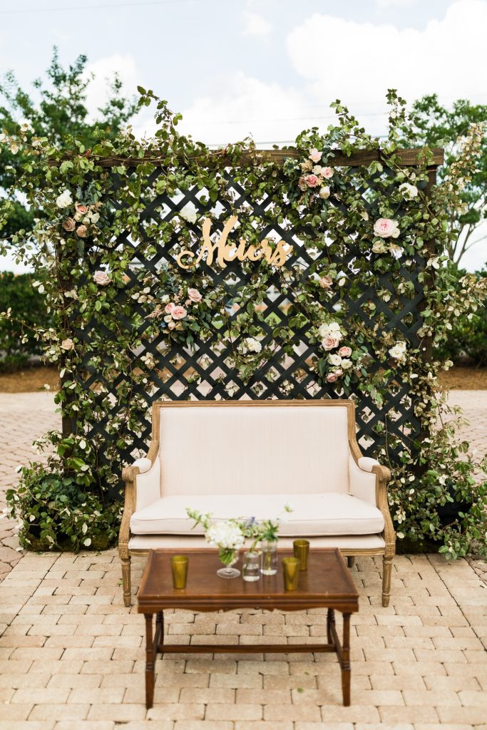 Custom cocktail floral trellis by Gray Harper