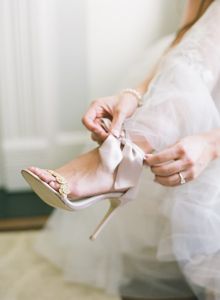 Elegant pink wedding heels