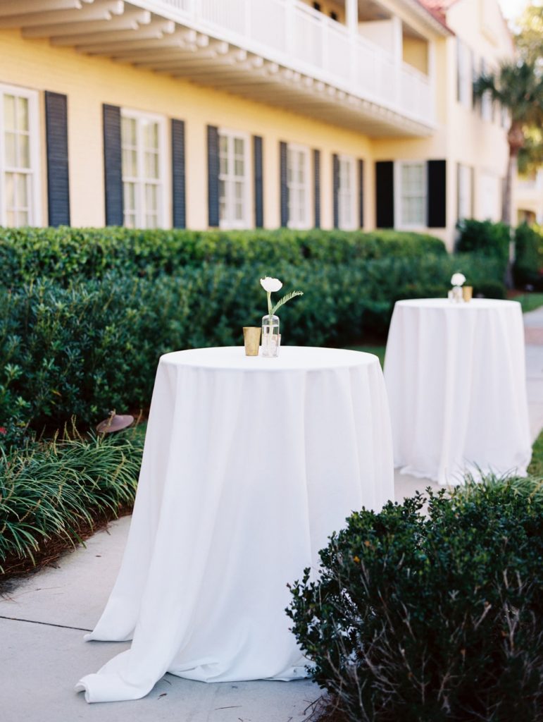 wedding cocktail reception tables