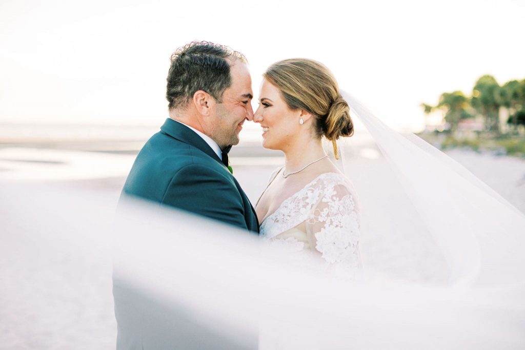 Bride and groom at Saint Simons Island destination wedding