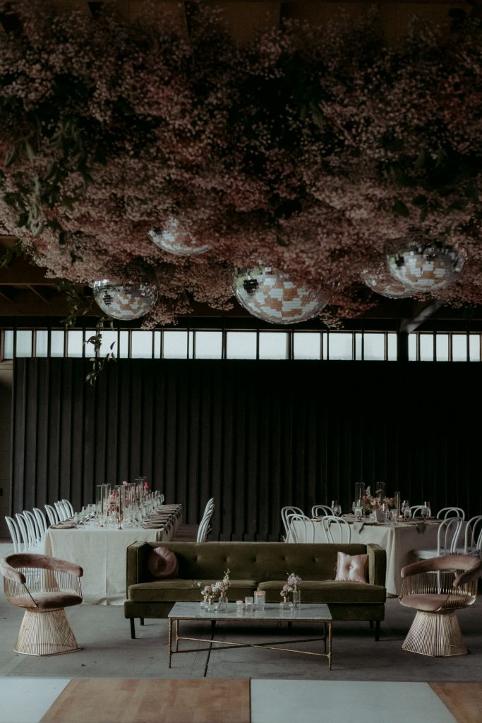 wedding reception decor at wedding at Ships of the Sea Maritime Museum