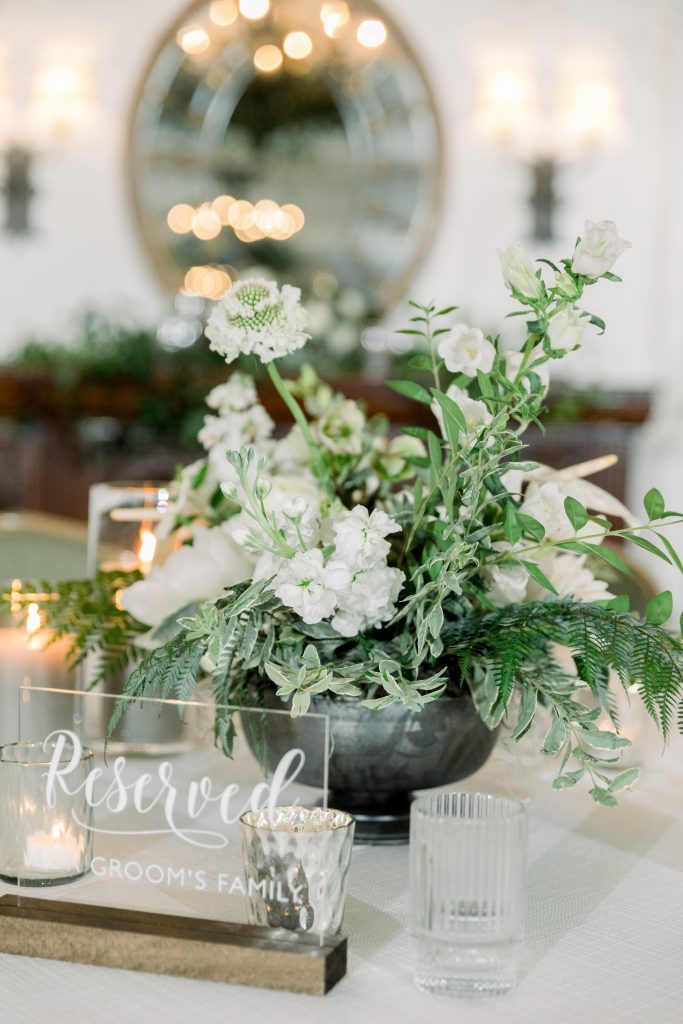 White floral centrepiece