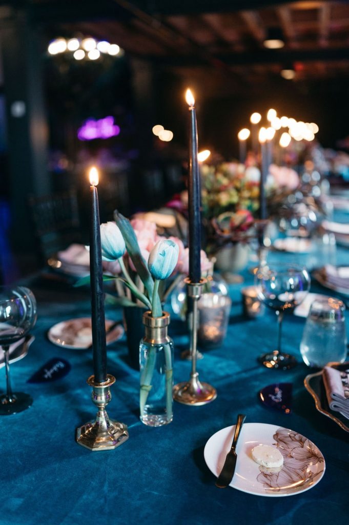 Dark and moody wedding decor