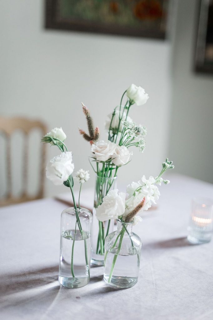 White bud flower arrangements