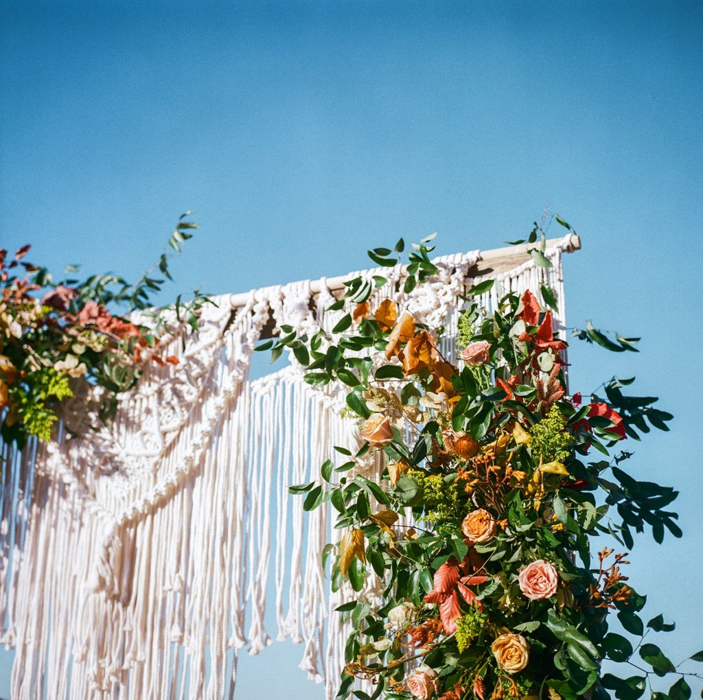 Boho wedding ceremony arch