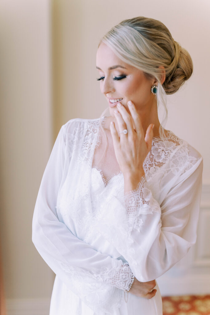 Bride getting ready