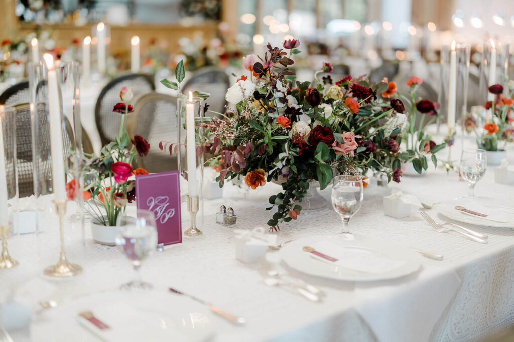 Wedding Table At Forbes Farm Wedding Reception