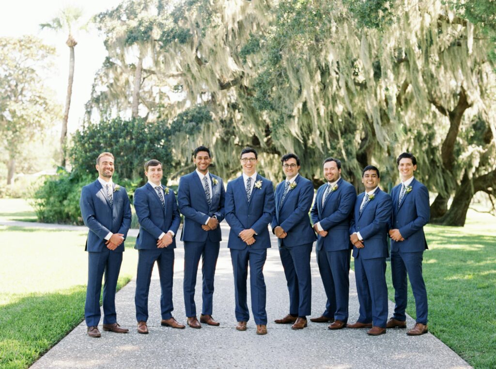 Georgia Groomsmen in navy blue suits