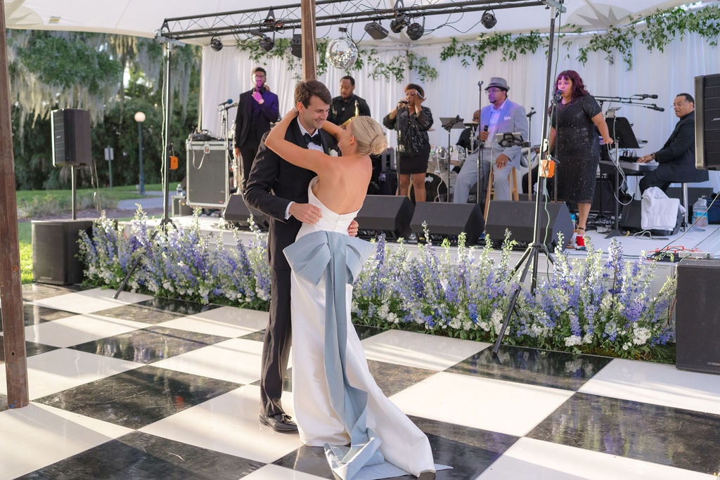 Bride and groom first dance