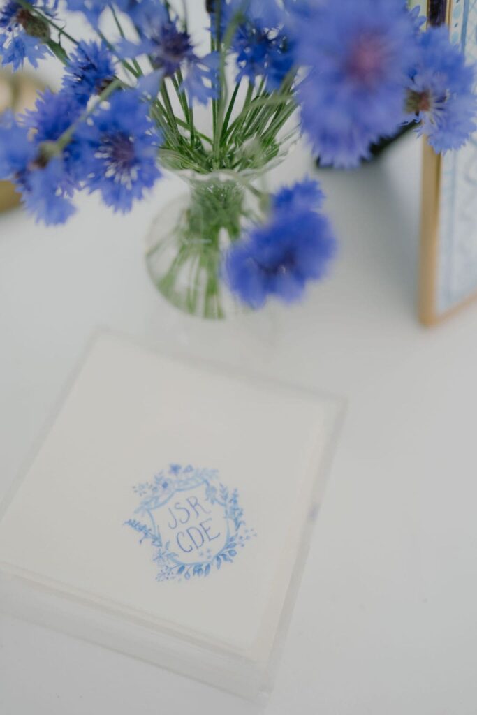 custom wedding napkins with monogram
