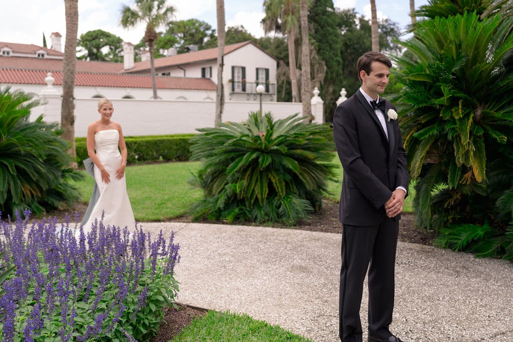 Bride and groom first look