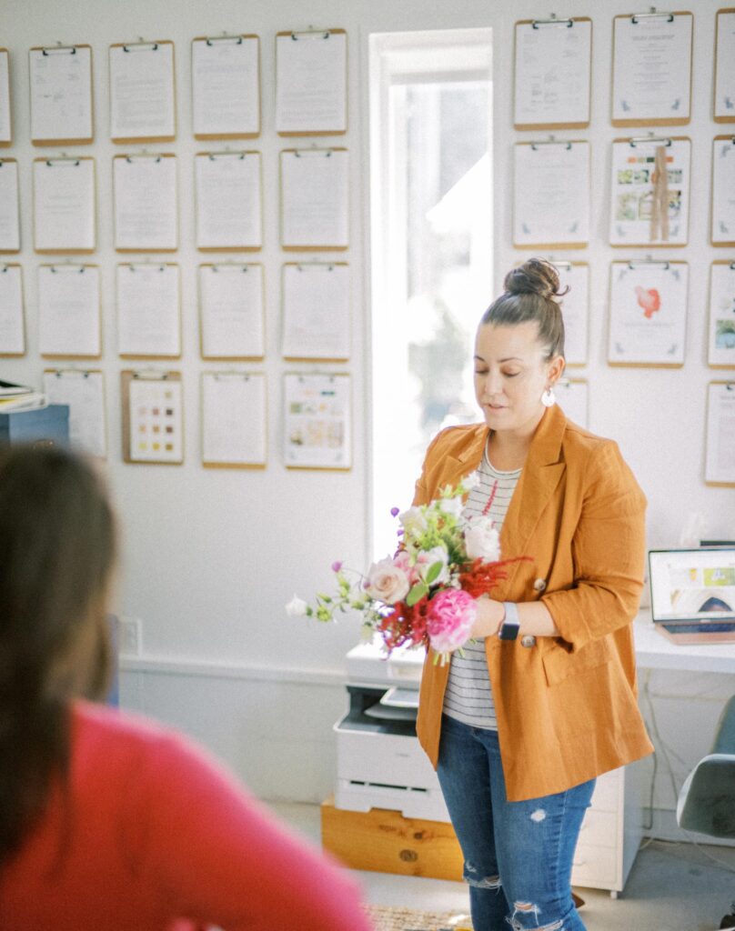 Savannah floral designer creating a bouquet