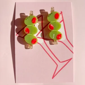 Martini Olive Hair Clip Set