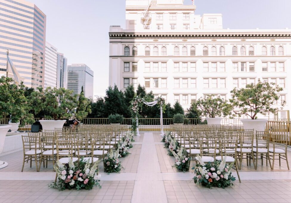 Rooftop wedding ceremony in San Diego